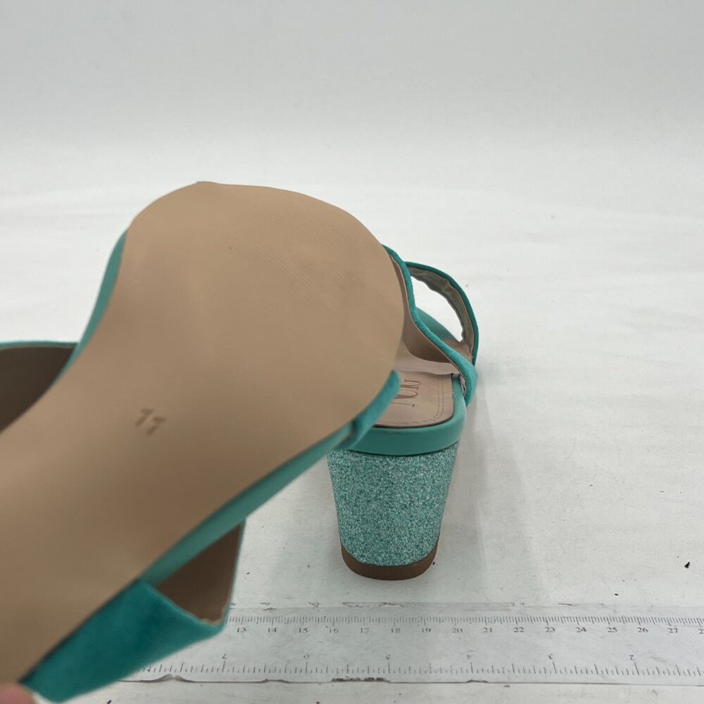 Light Blue Open Toe Low Chunky Heel Slides Mules … - image 5